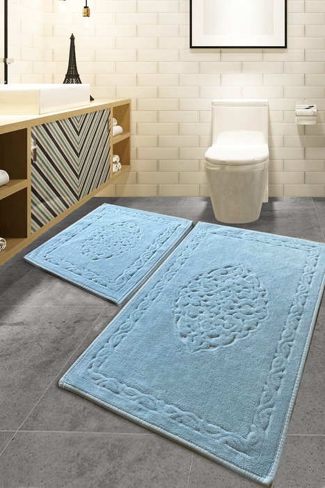 Mijölnir Elite - Blue Juego de alfombrillas de baño de algodón Mijölnir Elite - Blue Juego de alfombrillas de baño de algodón